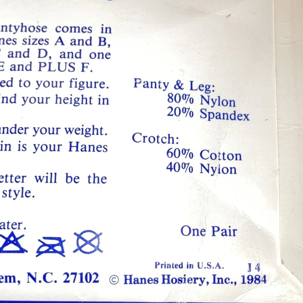 intage 1984 Hanes Too! Light Support Pantyhose NOS USA Size C Original Package